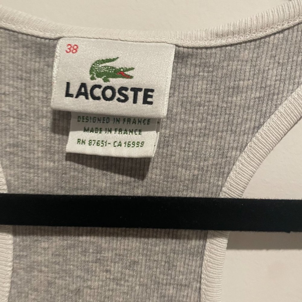 Lacoste Grey Ribbed Tank - Picture 2 of 3